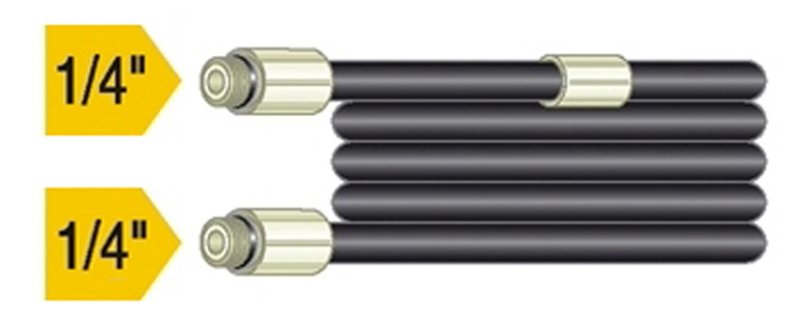 Tuyau de nettoyage pour tubes 2 x 1/4" FE, 225 bar