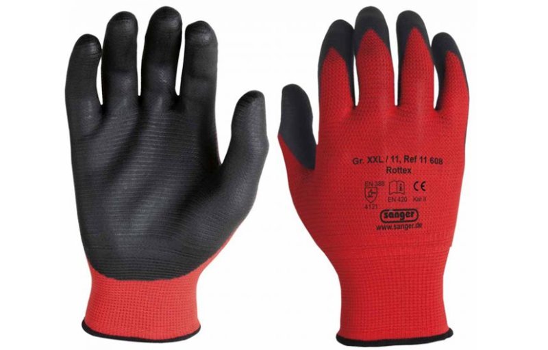 Sänger  Arbeitshandschuh RottePolyester-Strickhand