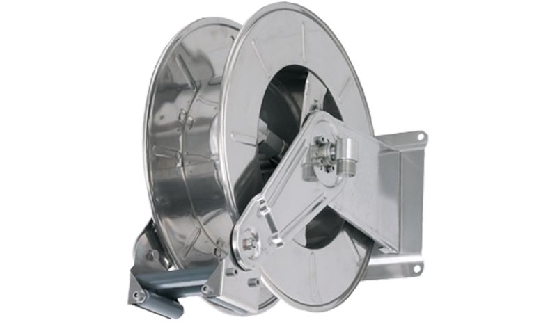 Schlauchaufroller mit FederrücEdelstahl AISI 304 -