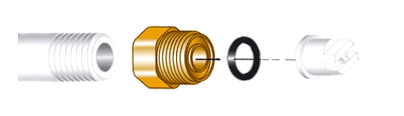 EG-Düsenträger mit O-Ring, Mes