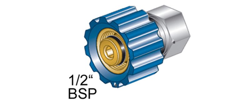 Handverschraubung Standard mitIG  blau  R1/2" x R1