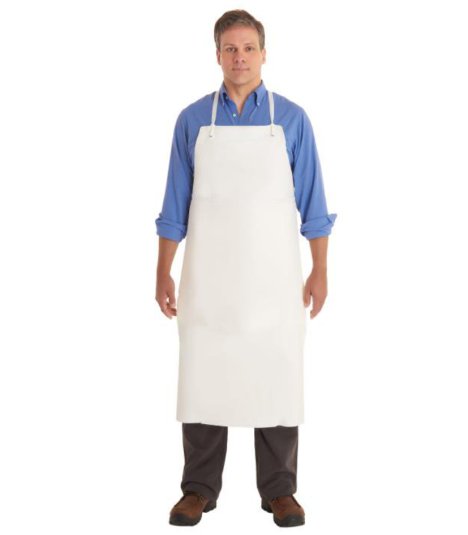 Schwere PVC-Schürzen weiss    90 x 115 cm mit 2 Ny